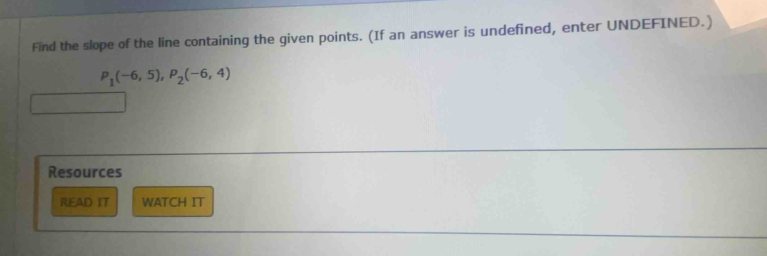 find the slope of the line containing the given points. (if an answer i…