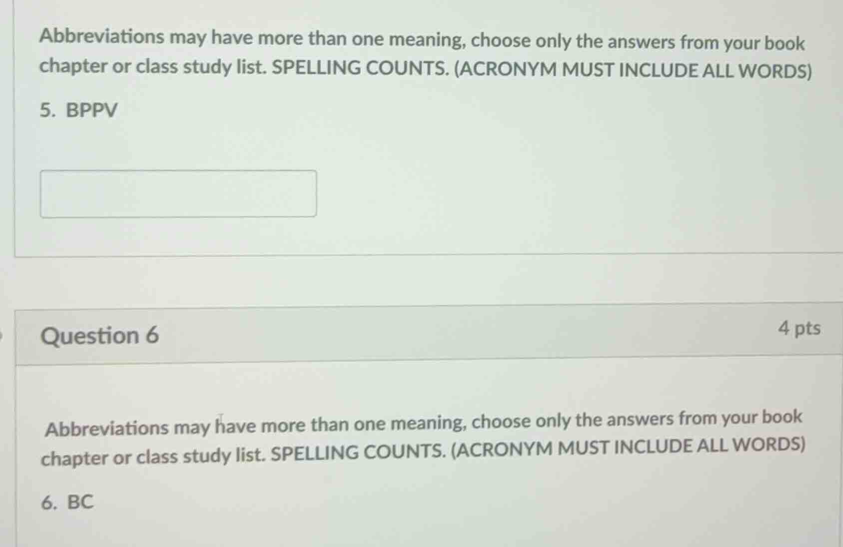 abbreviations may have more than one meaning, choose only the answers f…
