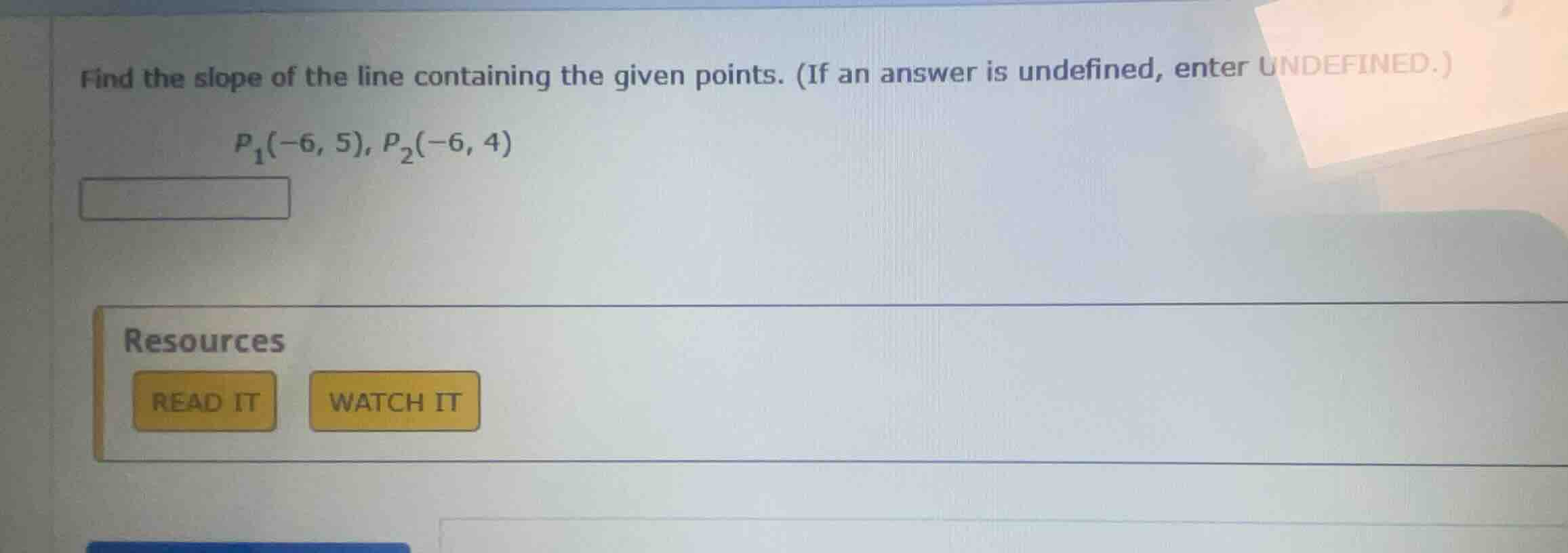 find the slope of the line containing the given points. (if an answer i…