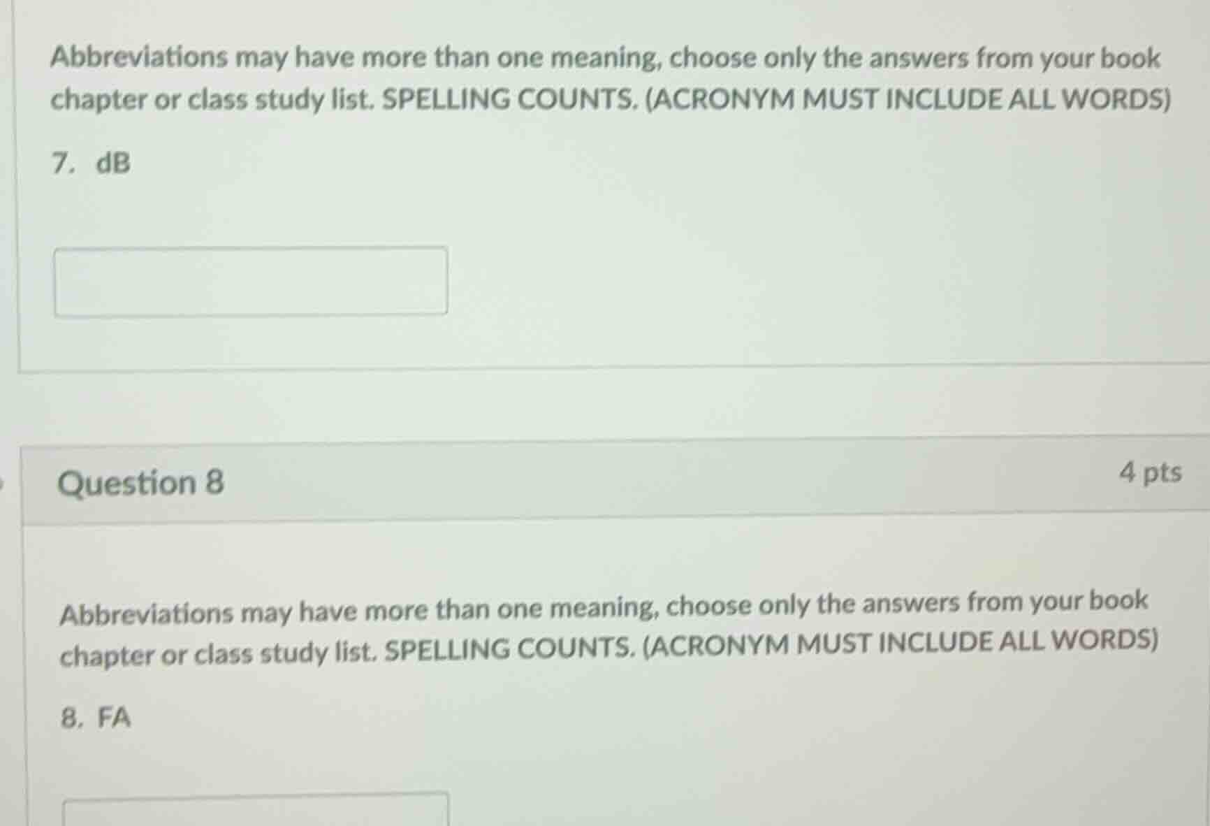 abbreviations may have more than one meaning, choose only the answers f…