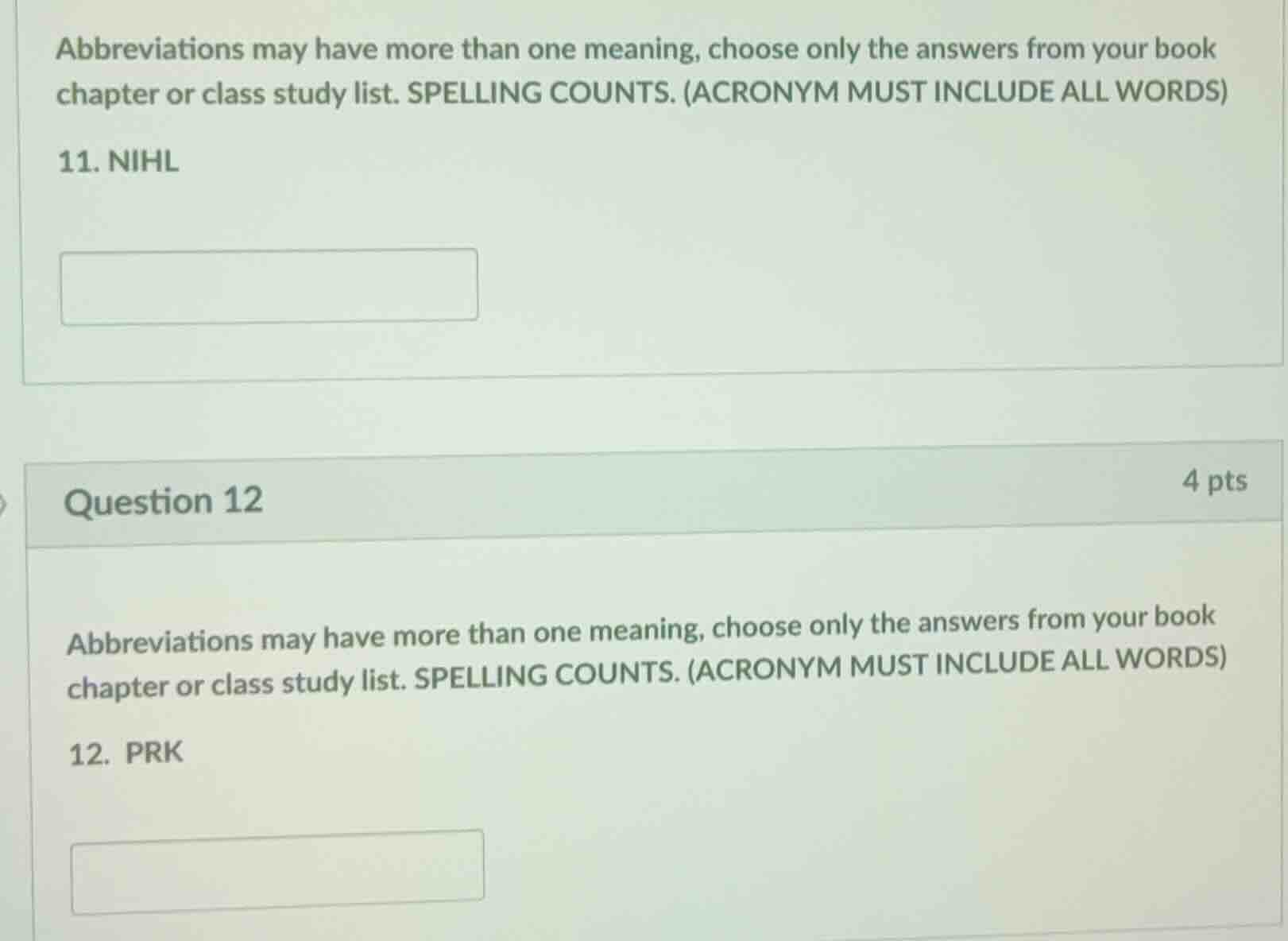 abbreviations may have more than one meaning, choose only the answers f…