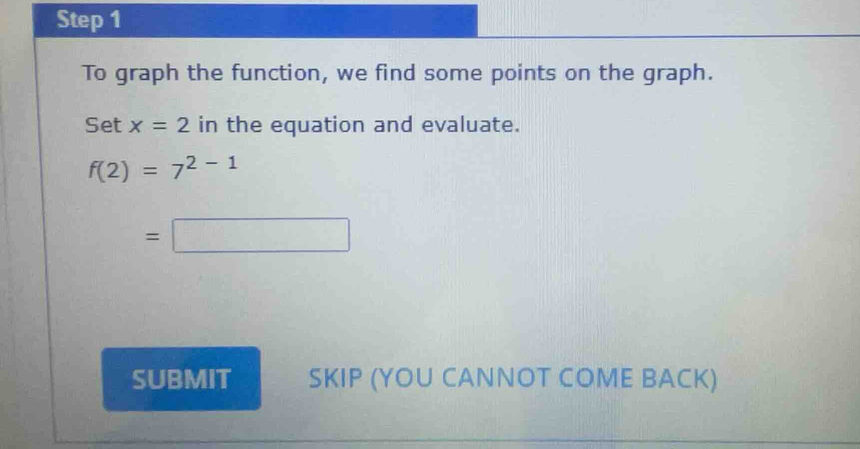 step 1 to graph the function, we find some points on the graph. set \\(…