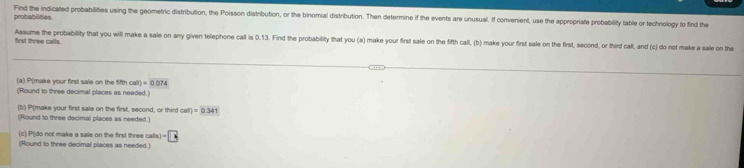 find the indicated probabilities using the geometric distribution, the …