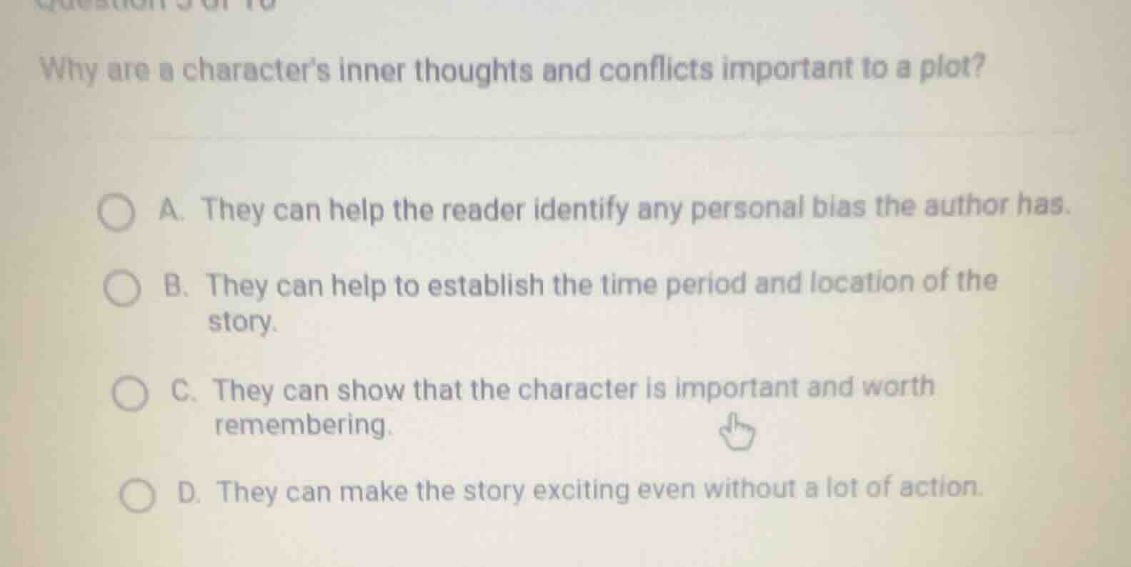why are a characters inner thoughts and conflicts important to a plot? …