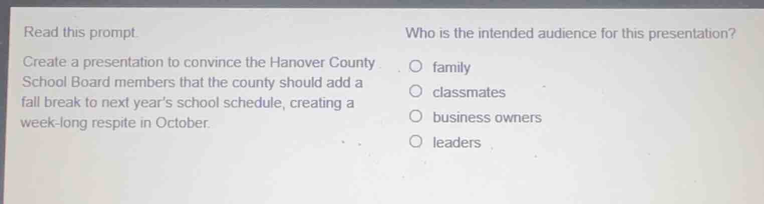read this prompt. create a presentation to convince the hanover county …