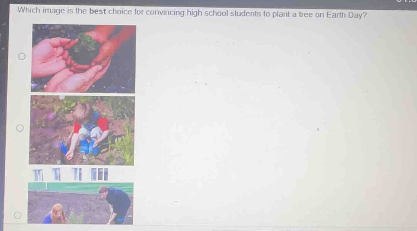 which image is the best choice for convincing high school students to p…
