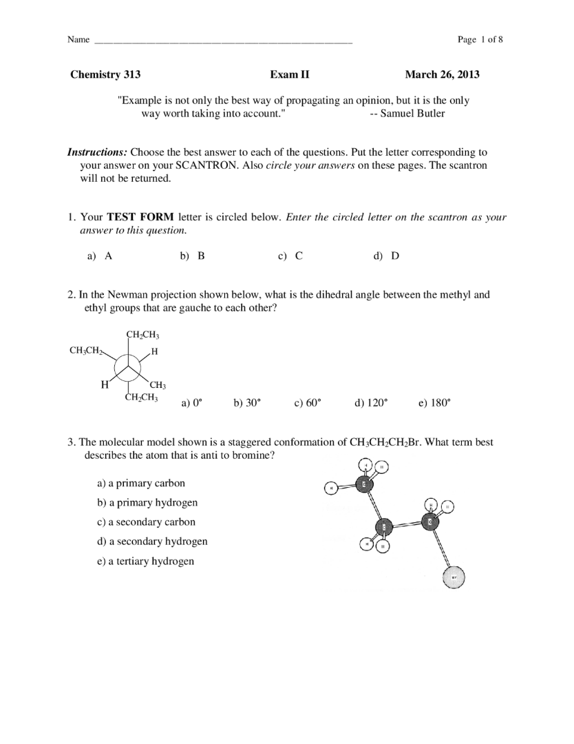 name page 1 of 8 chemistry 313 exam ii march 26, 2013 \example is not o…