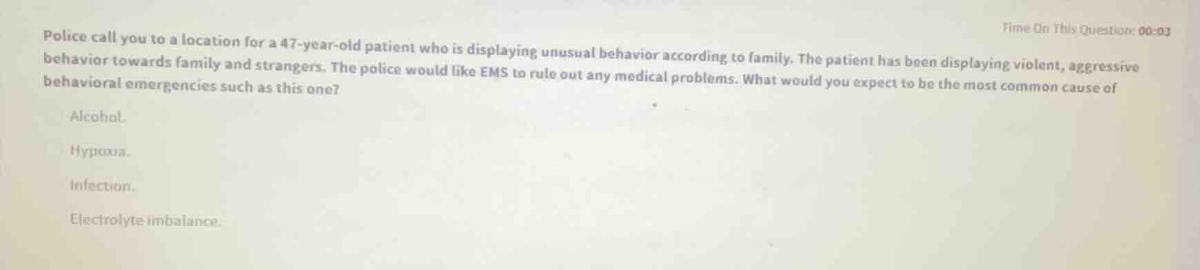 police call you to a location for a 47-year-old patient who is displayi…