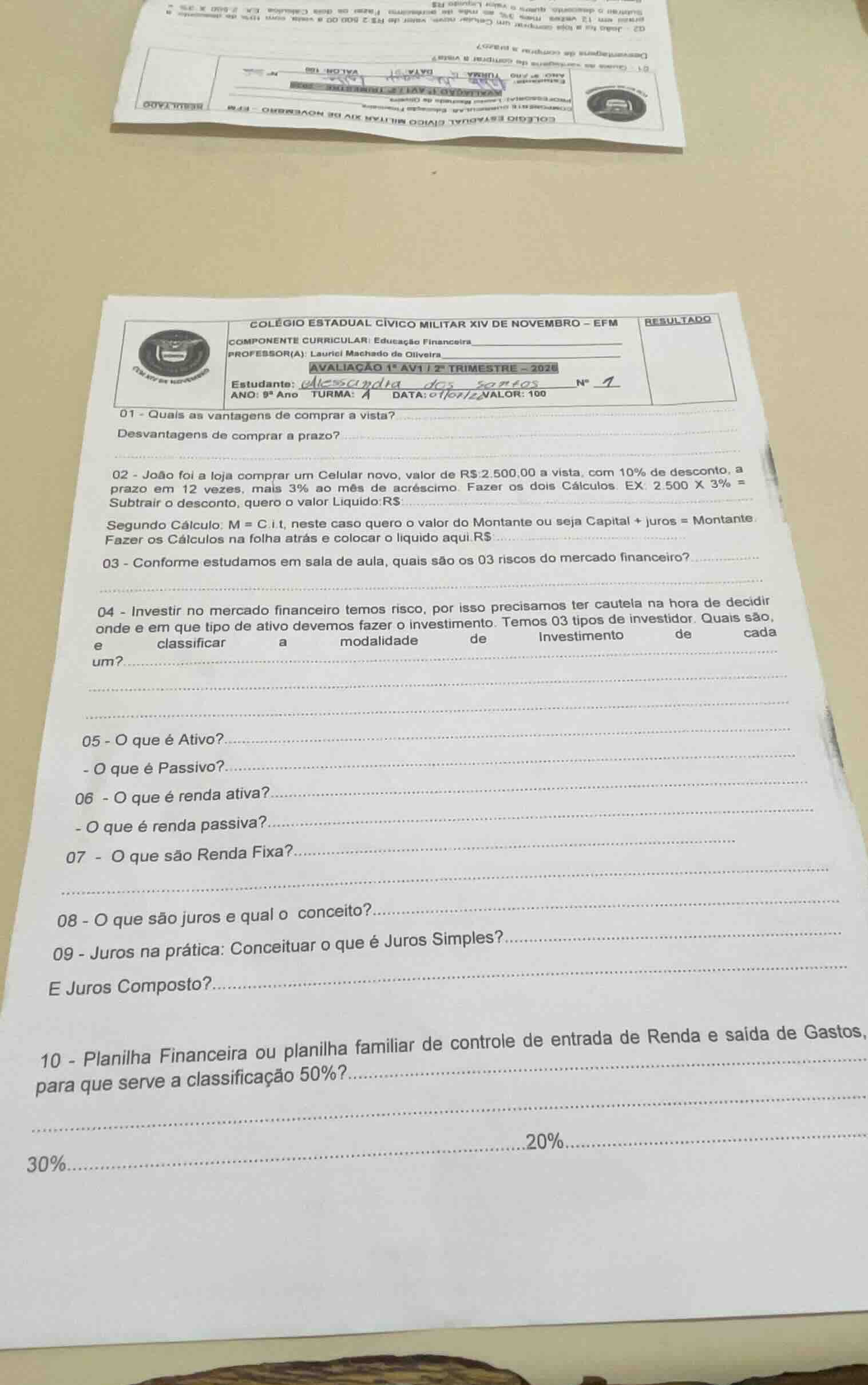 colégio estadual cívico militar xiv de novembro - efm componente curric…
