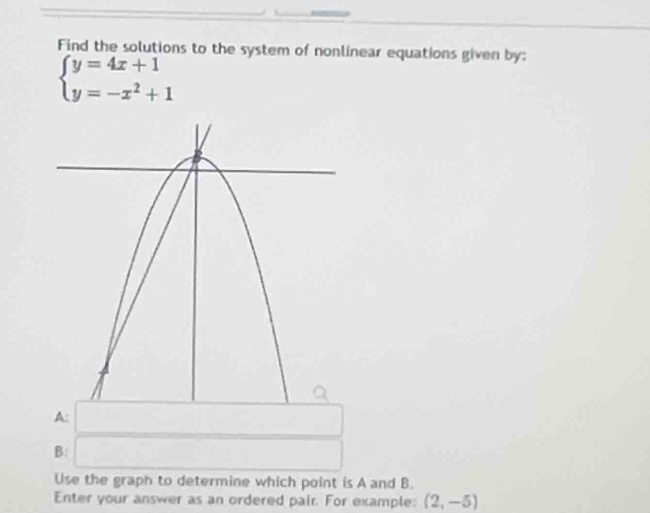 find the solutions to the system of nonlinear equations given by: \\\\b…