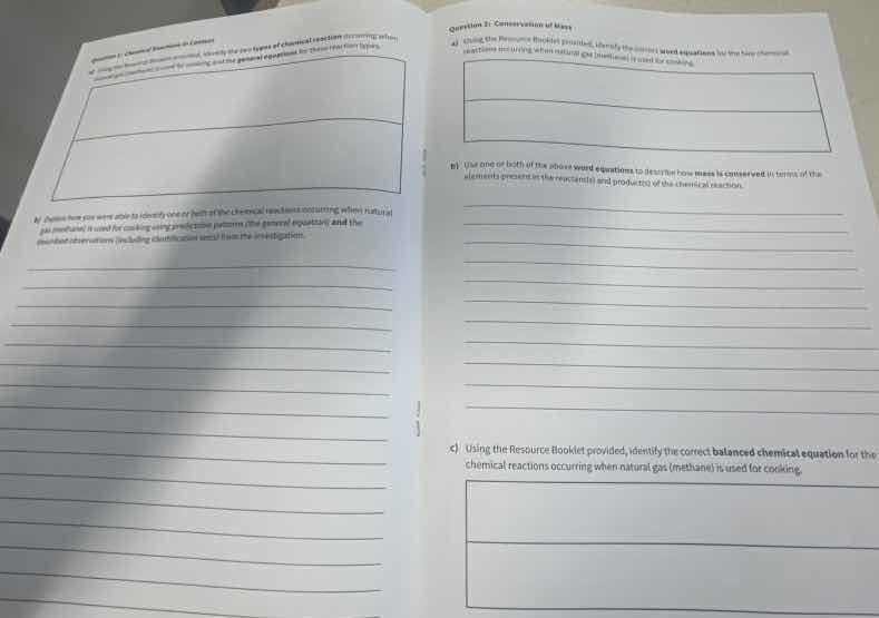 question 1: chemical reactions in context a) using the resource booklet…