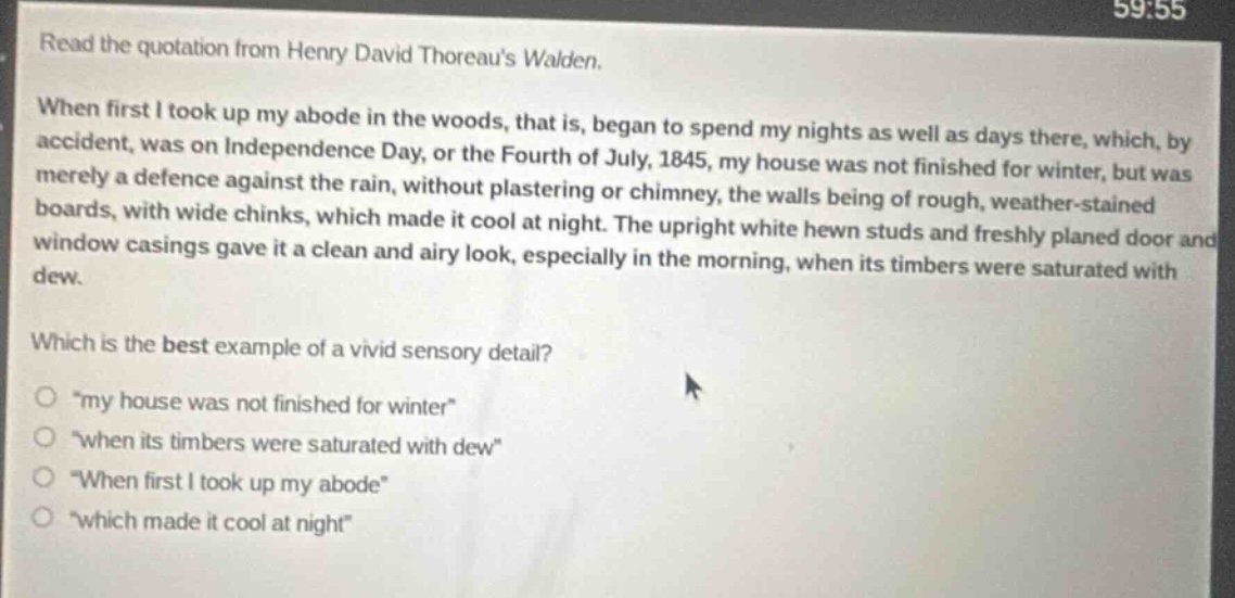 read the quotation from henry david thoreaus walden. when first i took …