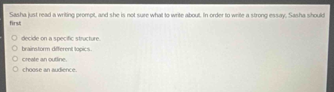 sasha just read a writing prompt, and she is not sure what to write abo…