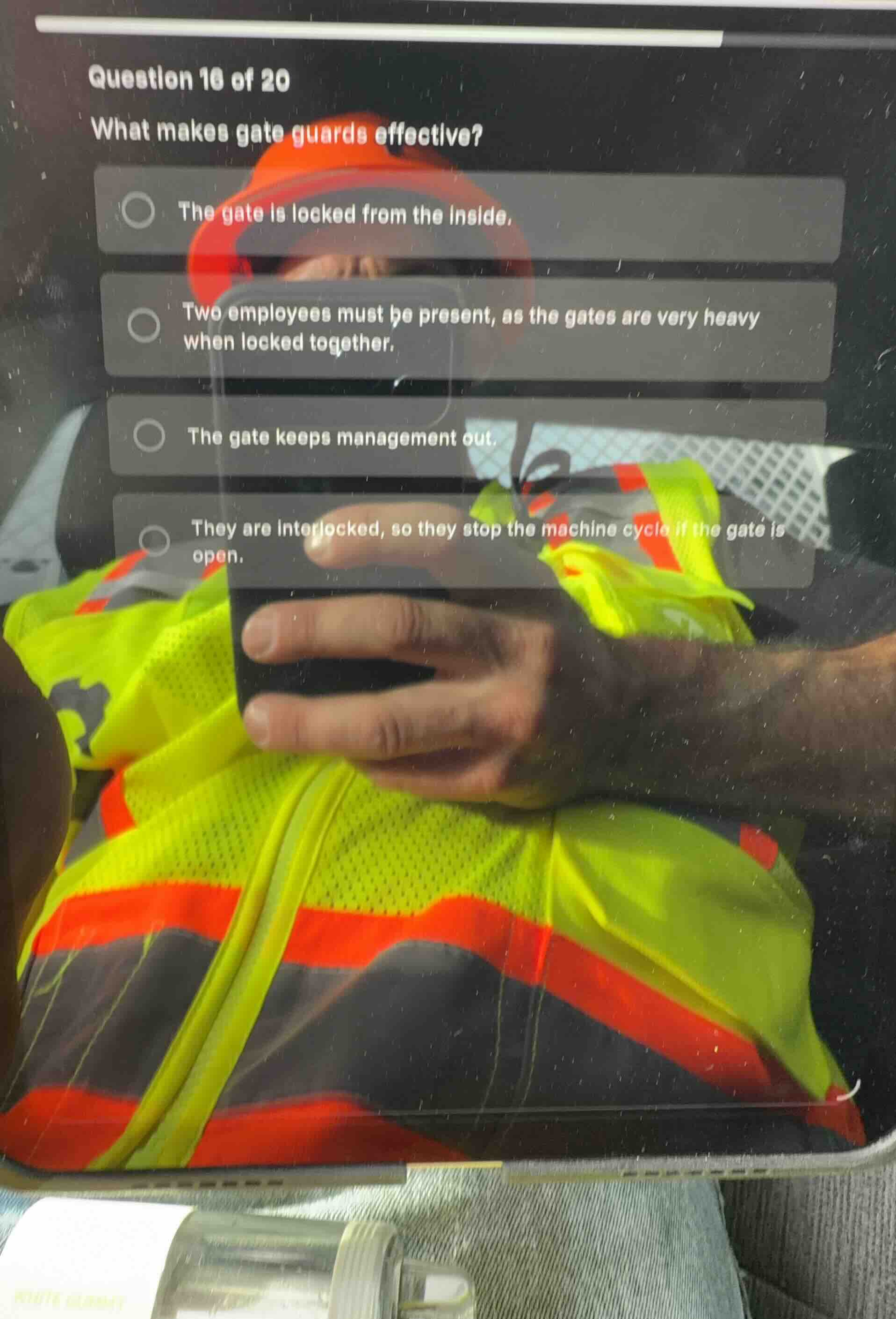 question 16 of 20 what makes gate guards effective? - the gate is locke…