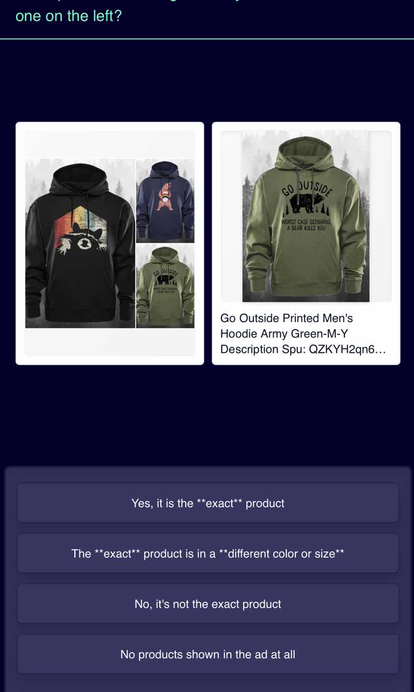 one on the left? go outside printed mens hoodie army green-m-y descript…