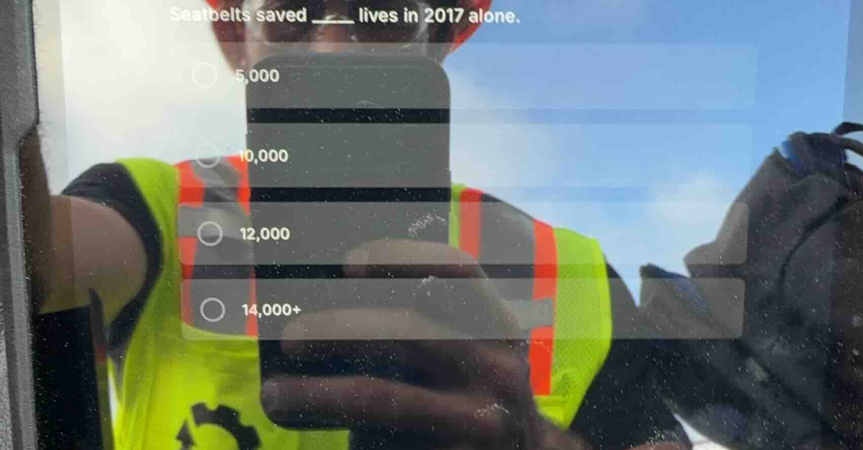 seatbelts saved ___ lives in 2017 alone. 5,000 10,000 12,000 14,000+