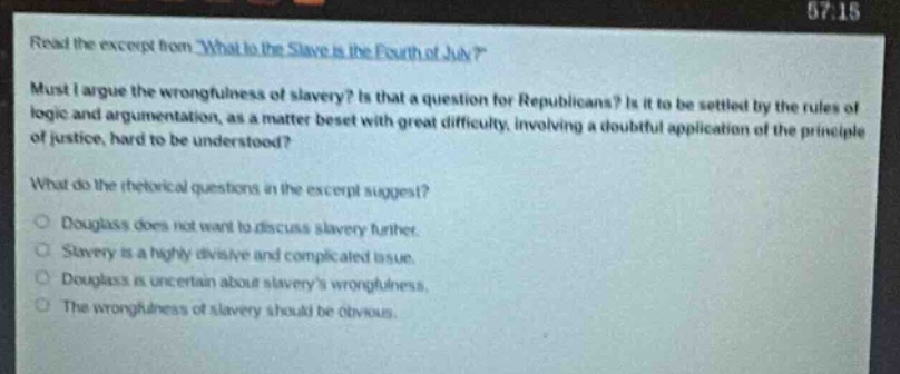 read the excerpt from \what to the slave is the fourth of july?\ must i…