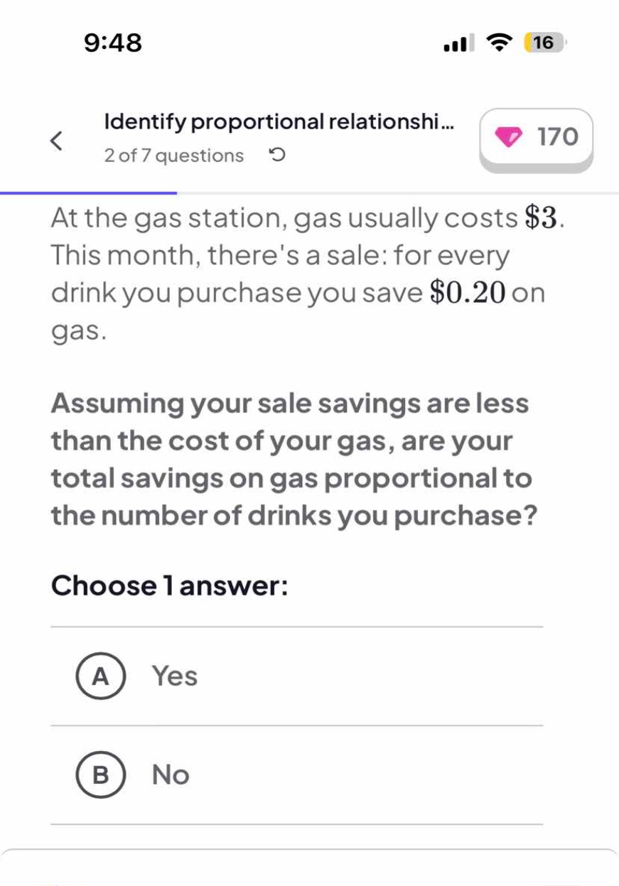 at the gas station, gas usually costs \\$3. this month, theres a sale: …