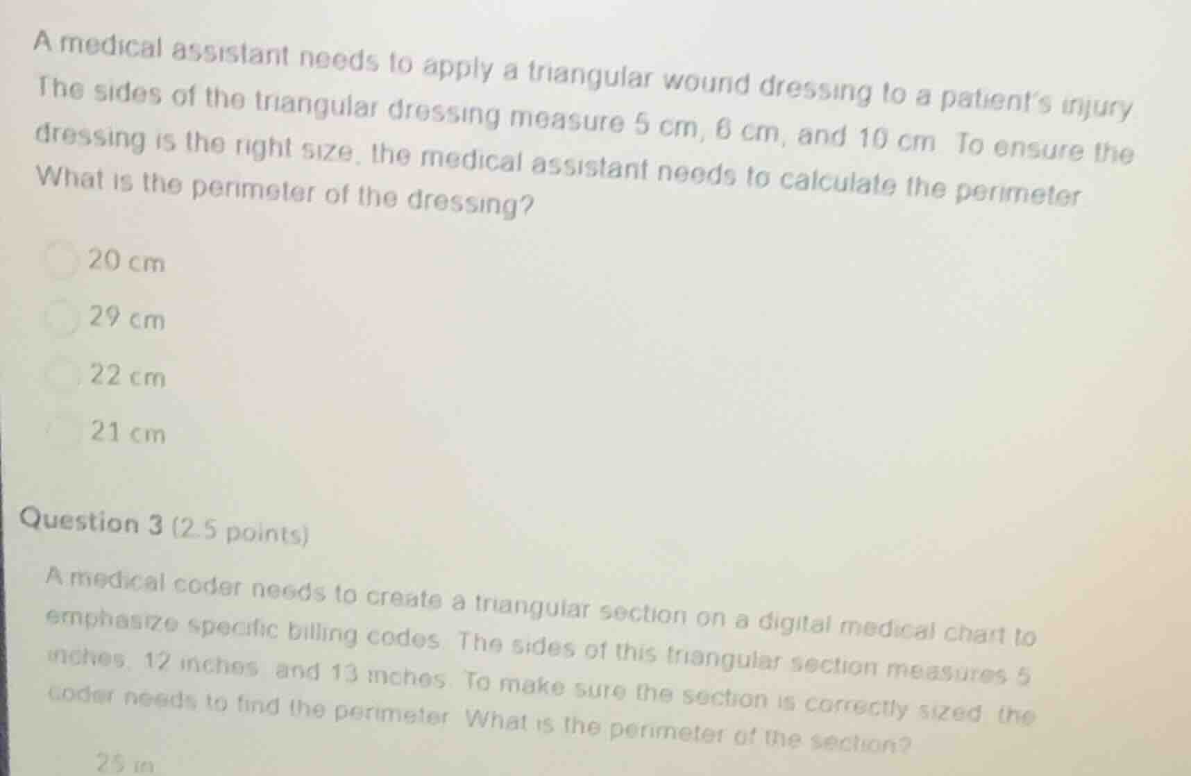 a medical assistant needs to apply a triangular wound dressing to a pat…