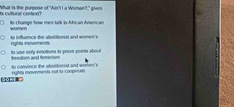 what is the purpose of \aint i a woman?,\ given its cultural context? -…
