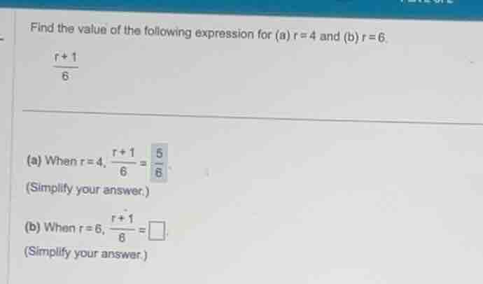 find the value of the following expression for (a) \\(r = 4\\) and (b) …