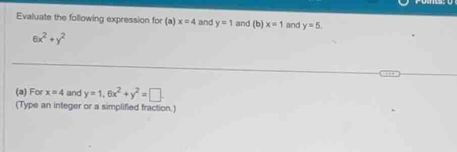 evaluate the following expression for (a) \\(x = 4\\) and \\(y = 1\\) a…