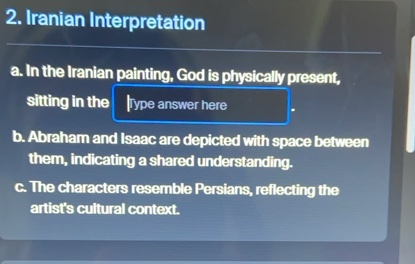 2. iranian interpretation a. in the iranian painting, god is physically…