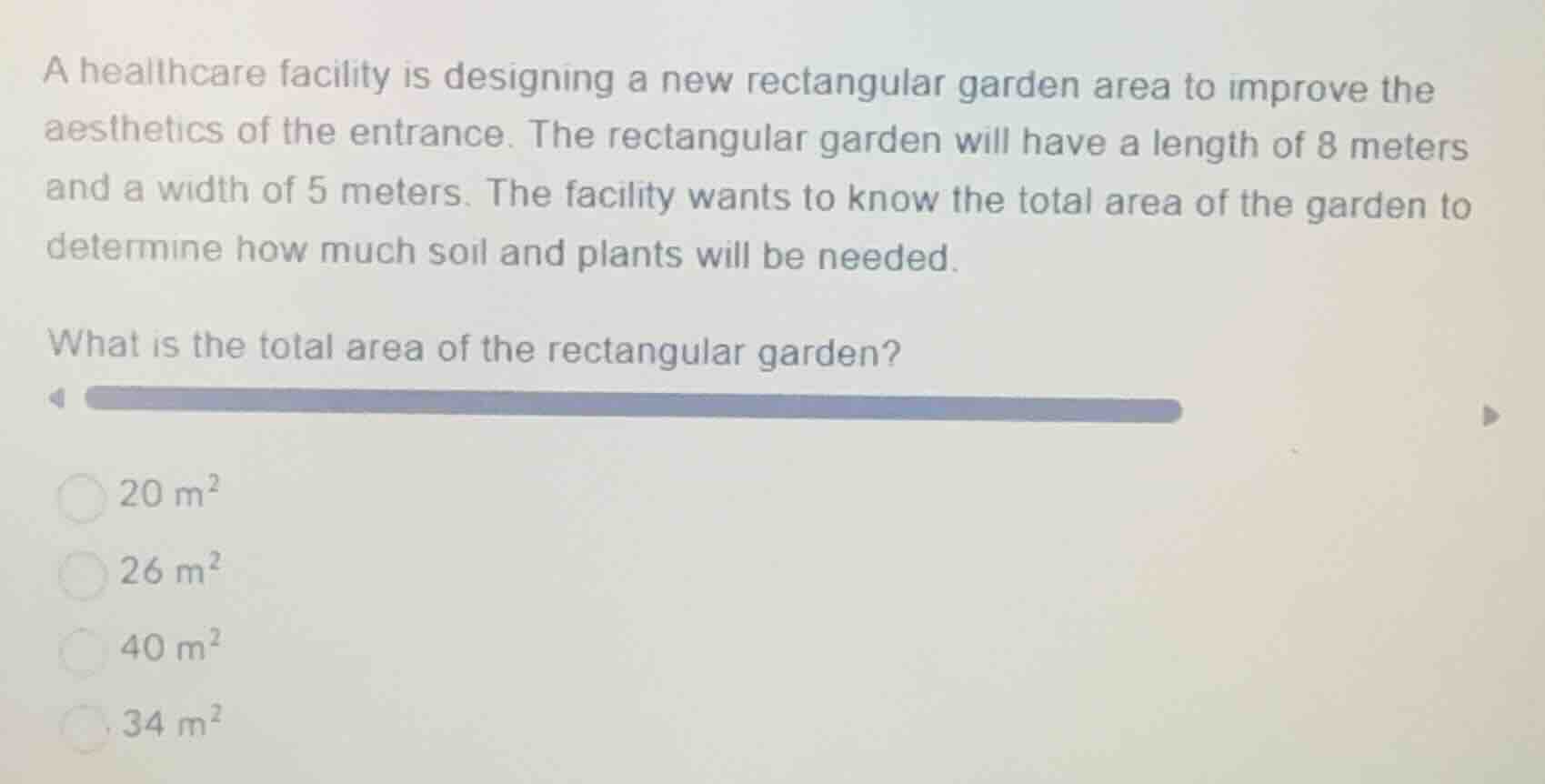 a healthcare facility is designing a new rectangular garden area to imp…