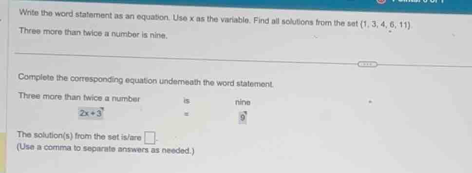 write the word statement as an equation. use x as the variable. find al…