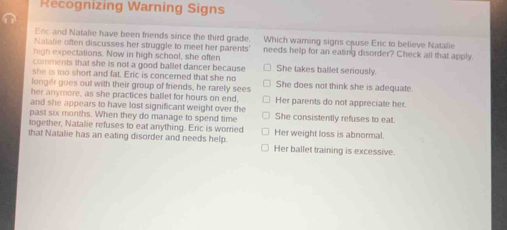 recognizing warning signs eric and natalie have been friends since the …