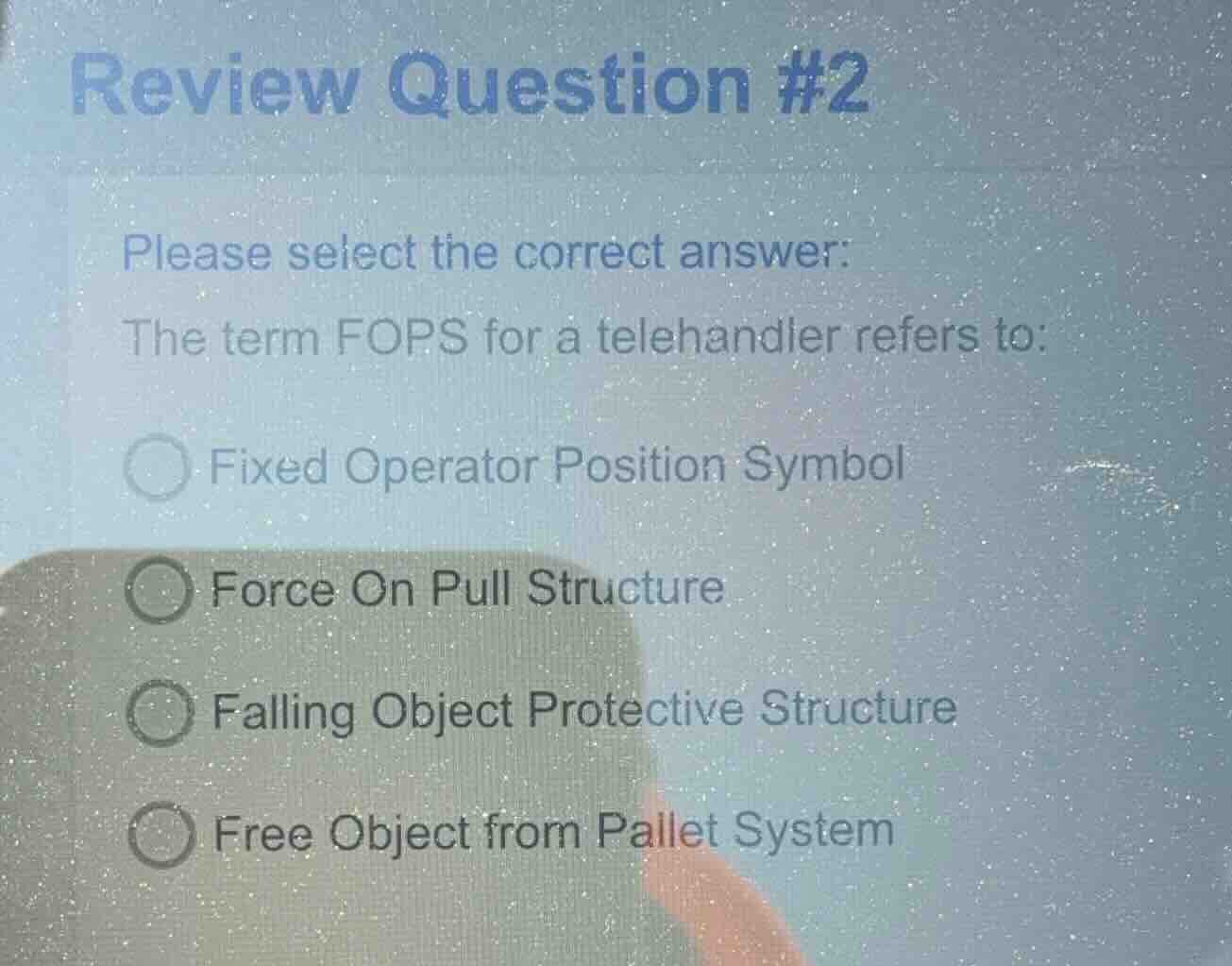 review question #2 please select the correct answer: the term fops for …