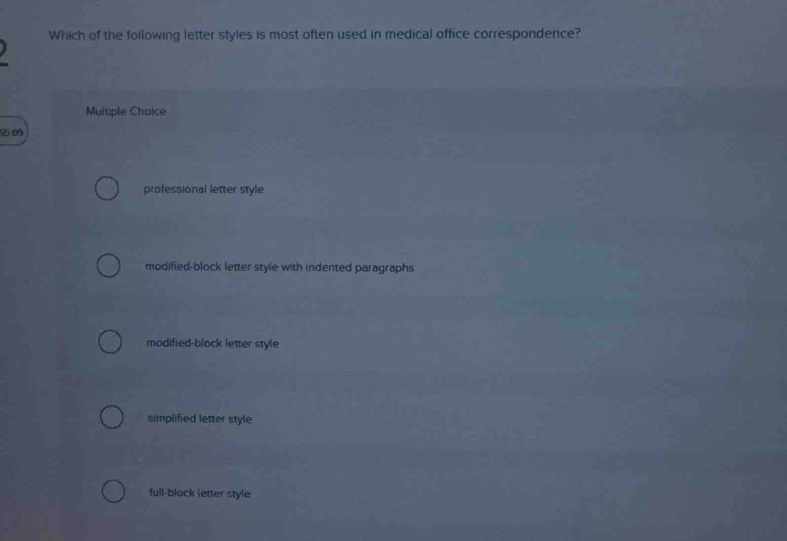 which of the following letter styles is most often used in medical offi…