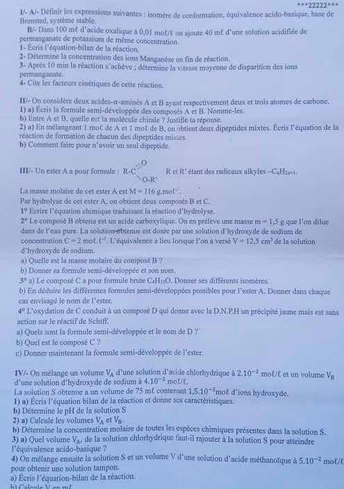 i/- a/- définir les expressions suivantes : isomère de conformation, éq…