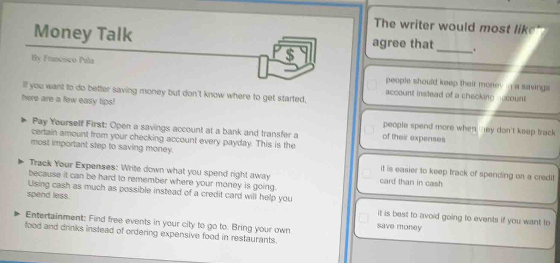 money talk by francisco piña if you want to do better saving money but …