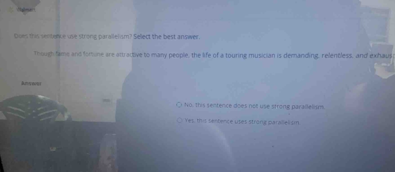 does this sentence use strong parallelism? select the best answer. thou…