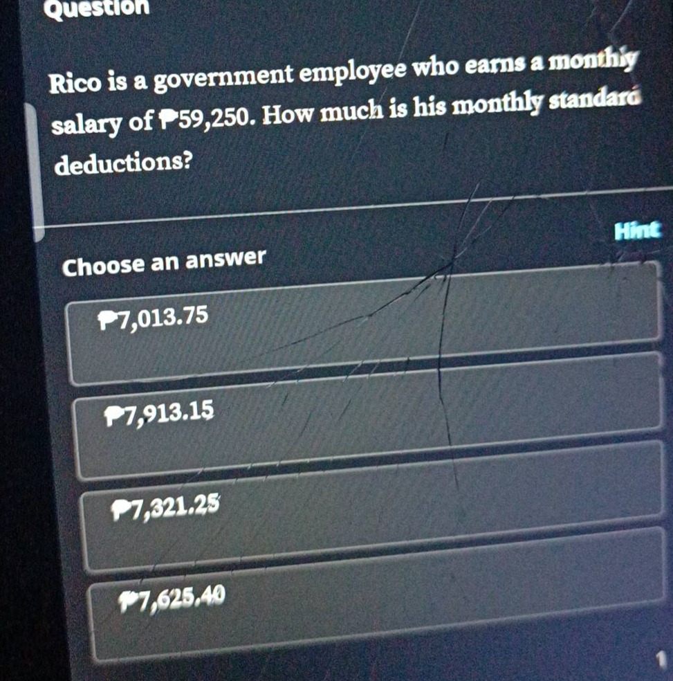 rico is a government employee who earns a monthly salary of \\( \\text{…