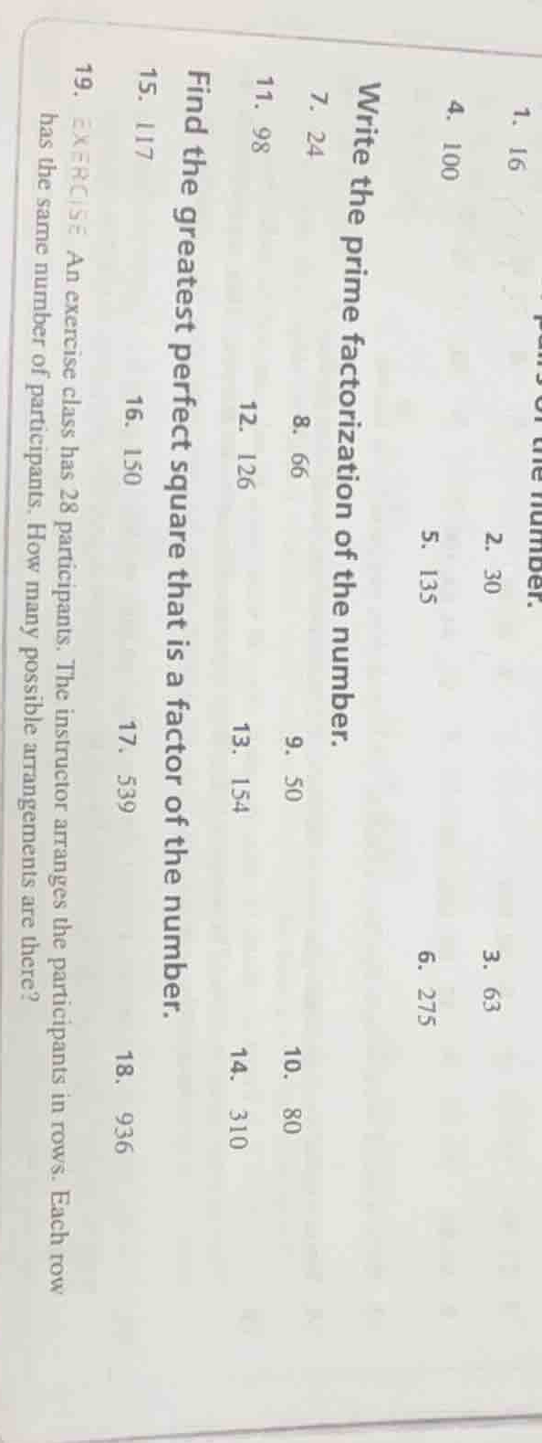 write the prime factorization of the number. 7. 24 8. 66 9. 50 10. 80 1…