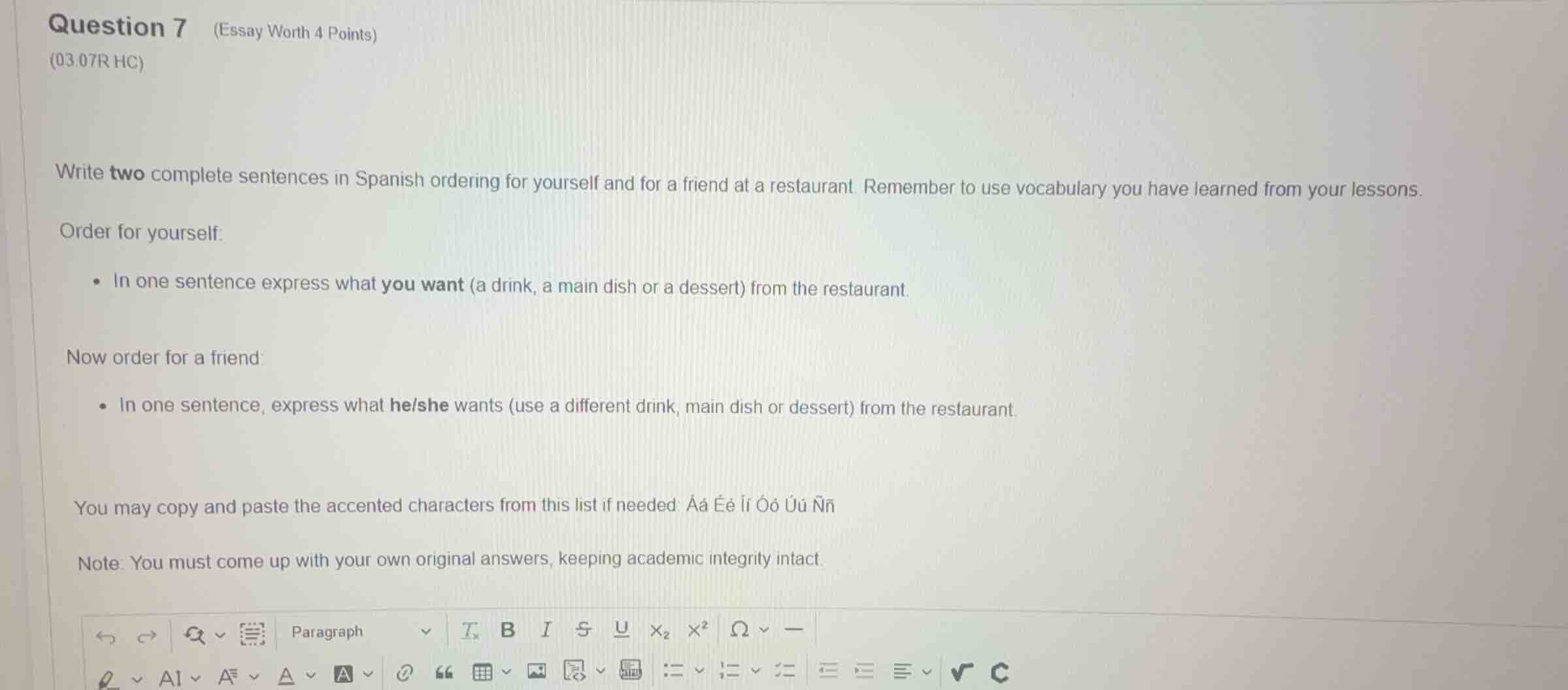 question 7 (essay worth 4 points) (03.07r hc) write two complete senten…