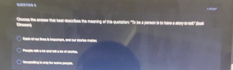 question 8 choose the answer that best describes the meaning of this qu…