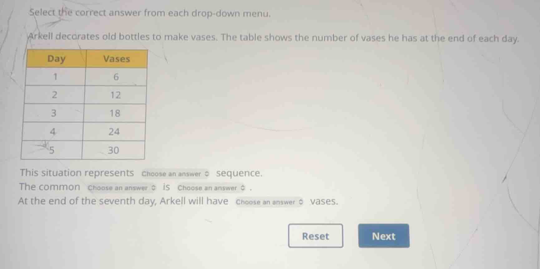 select the correct answer from each drop-down menu. arkell decorates ol…