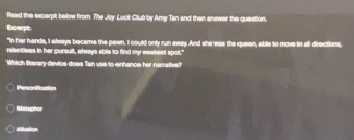 read the excerpt below from the joy luck club by amy tan and then answe…