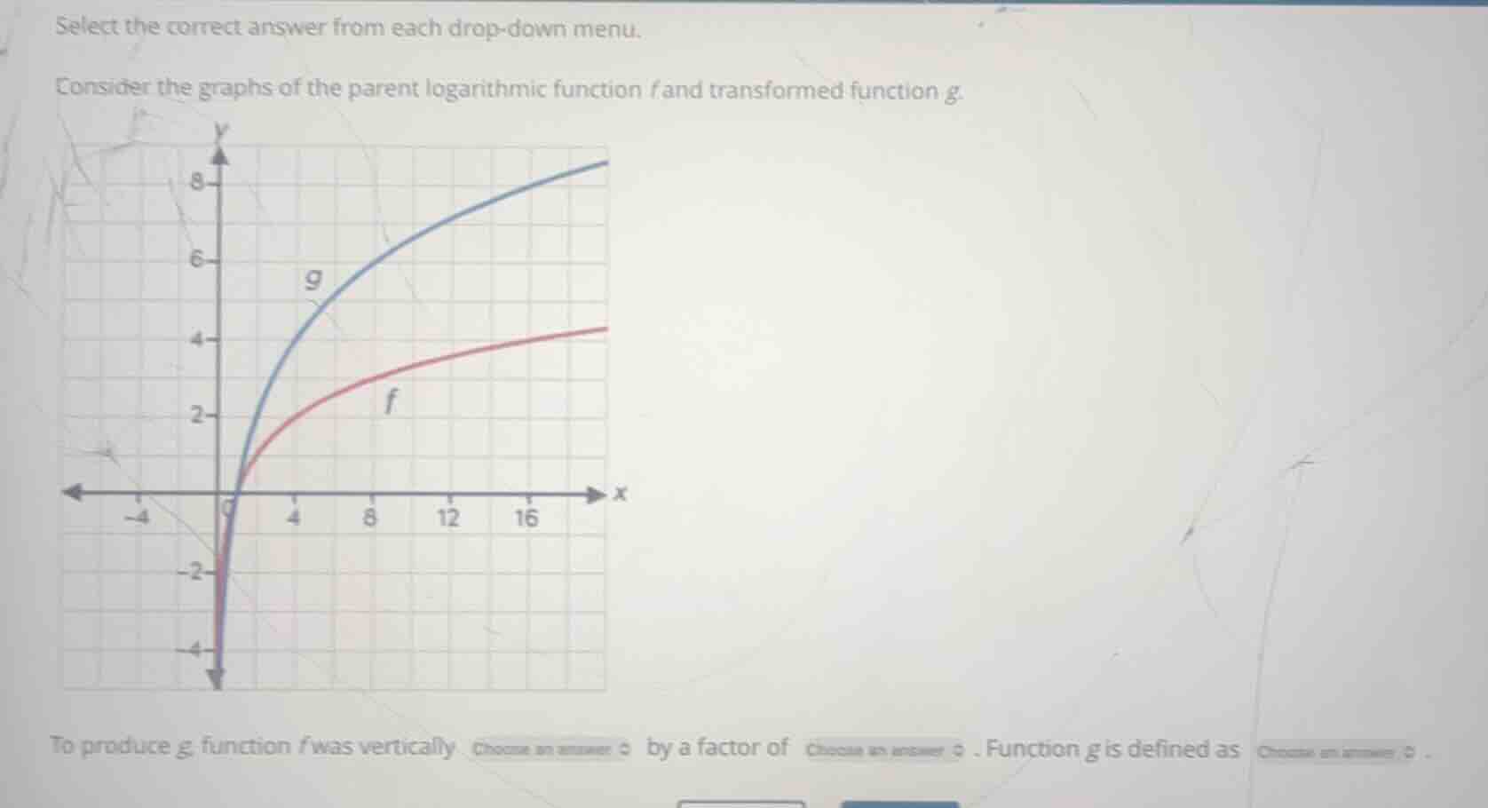 select the correct answer from each drop-down menu. consider the graphs…
