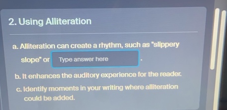 2. using alliteration a. alliteration can create a rhythm, such as \sli…