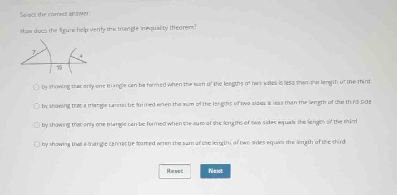 select the correct answer. how does the figure help verify the triangle…