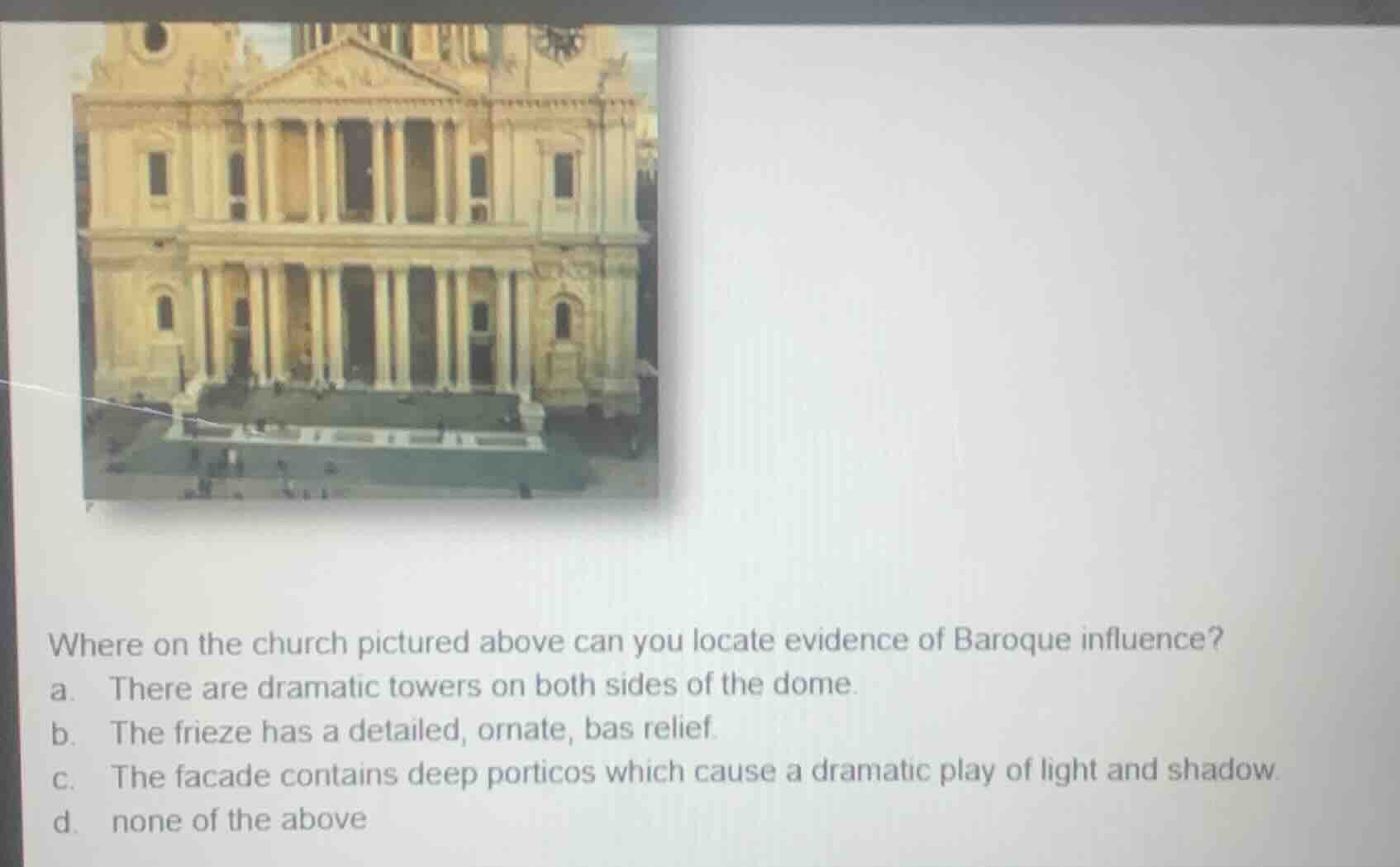 where on the church pictured above can you locate evidence of baroque i…