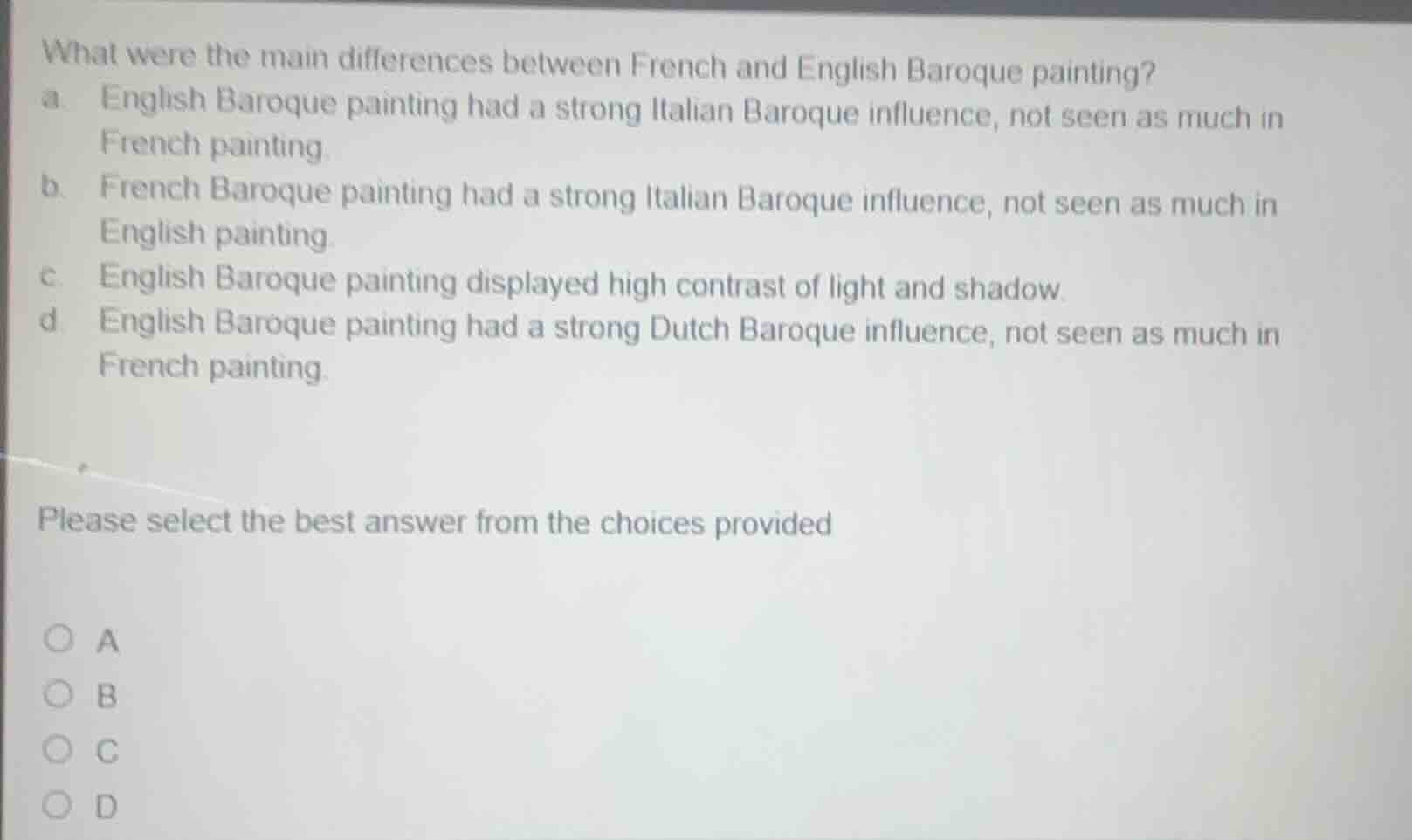what were the main differences between french and english baroque paint…