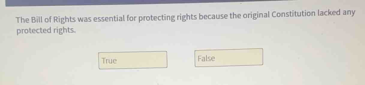 the bill of rights was essential for protecting rights because the orig…