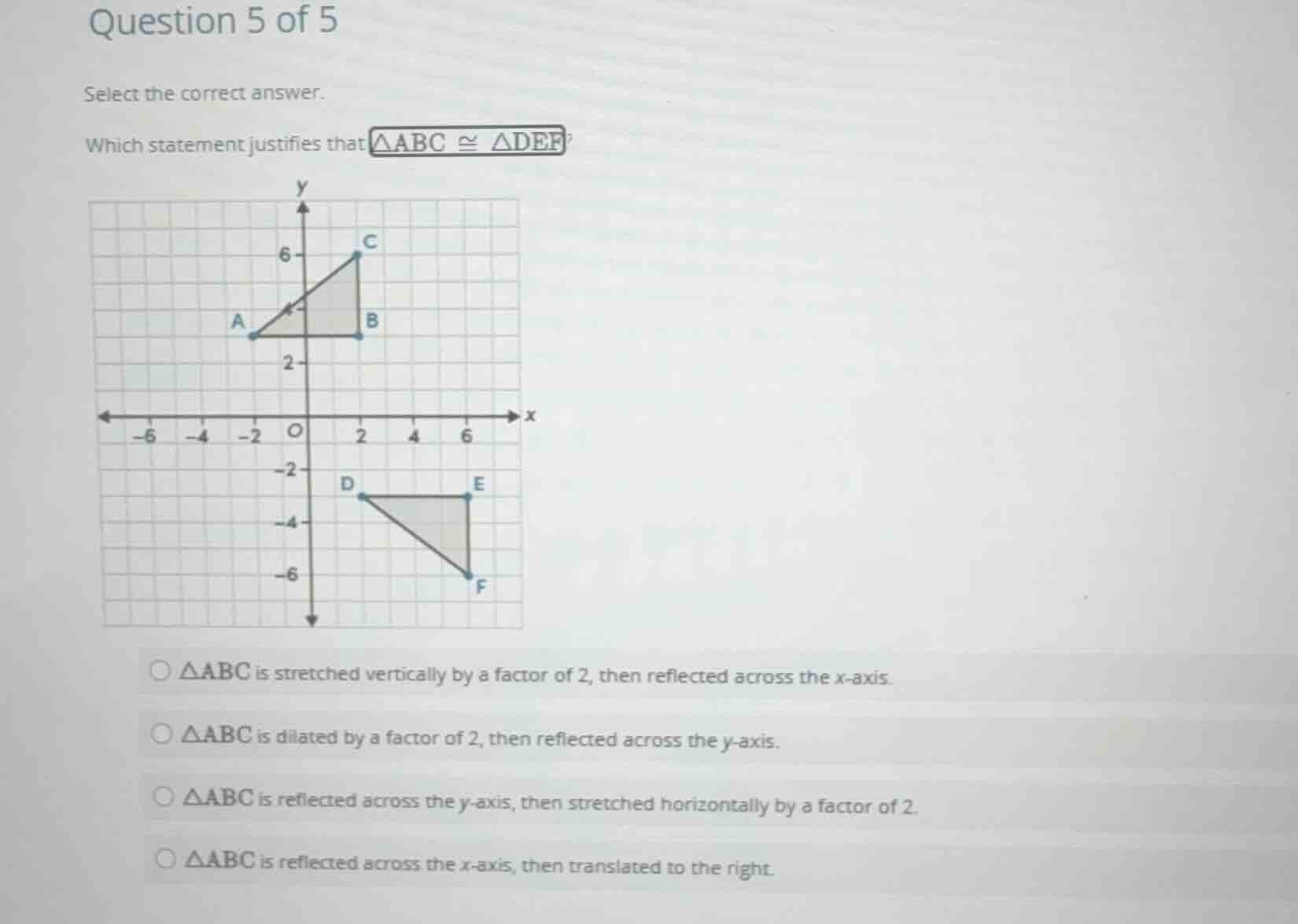 question 5 of 5 select the correct answer. which statement justifies th…