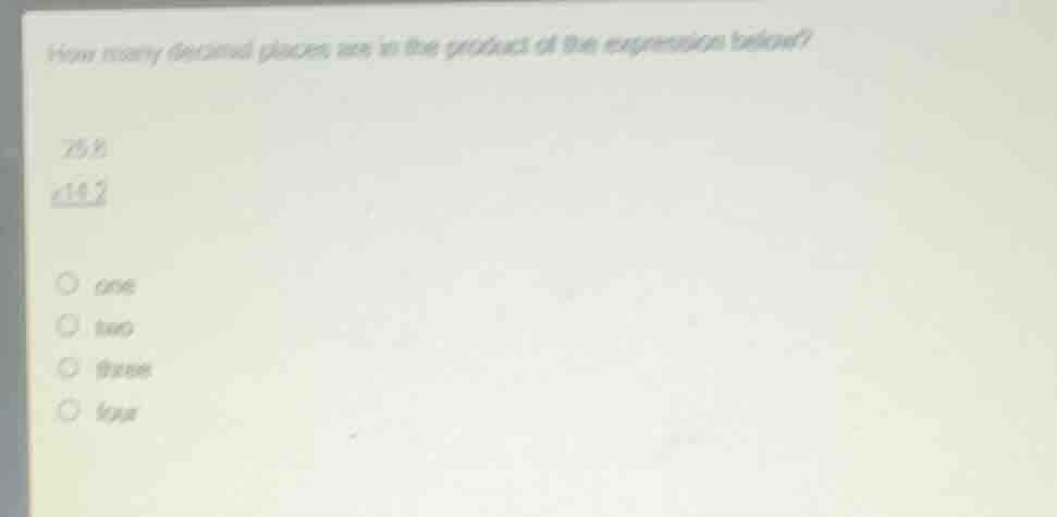 how many decimal places are in the product of the expression below? \\(…