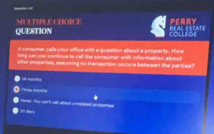 multiple choice question a consumer calls your office with a question a…